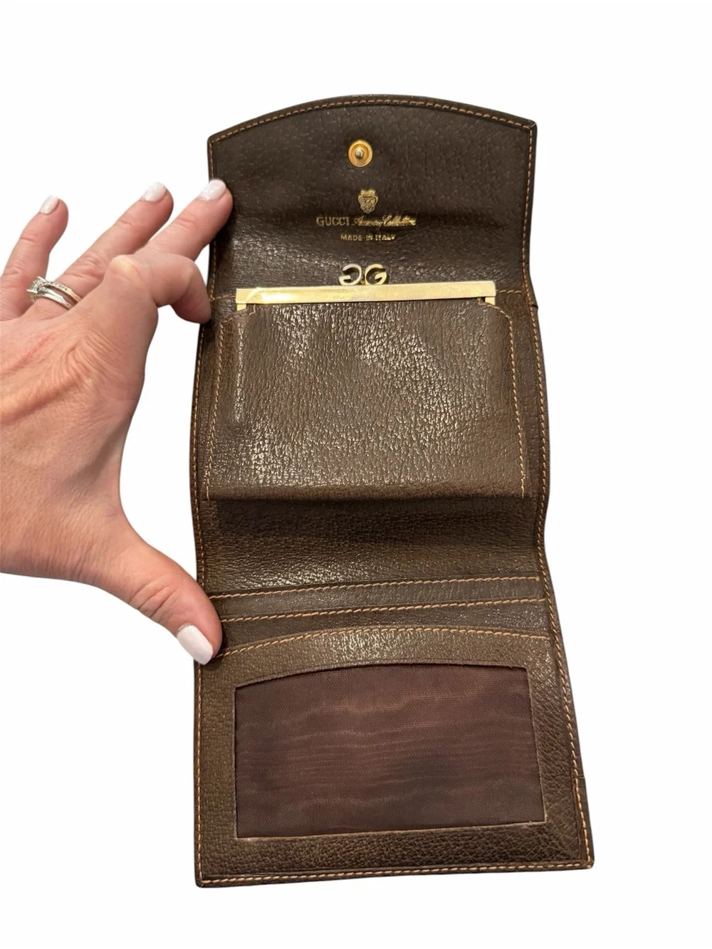 Gucci Beige Monogram Coated Canvas Wallet with Brown Leather Trim - Picture 6 of 10